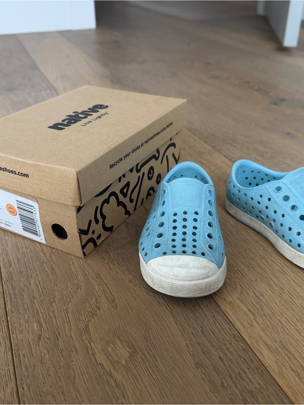 Native Shoes Kids Slip-On Water Shoes in Light Blue